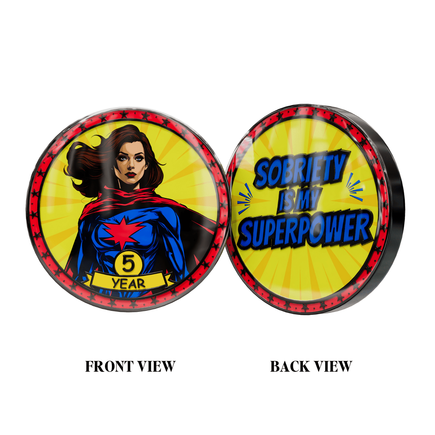 Recovery Medallion Coin I Inspiring Sobriety I  Womens Sobriety Superpower