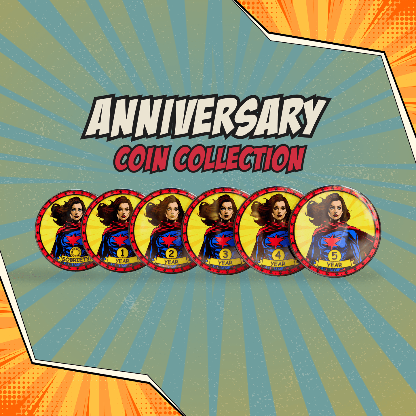 Recovery Medallion Coin I Inspiring Sobriety I  Womens Sobriety Superpower