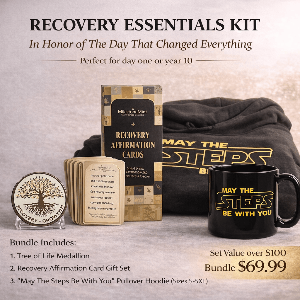 Recovery "Steps" Starter Kit Bundle (w/Hoodie) | Inspiring Sobriety