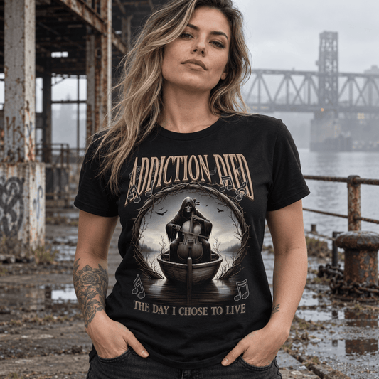 Recovery T-Shirt | Inspiring Sobriety |  Addiction Died The Day I Chose To Live