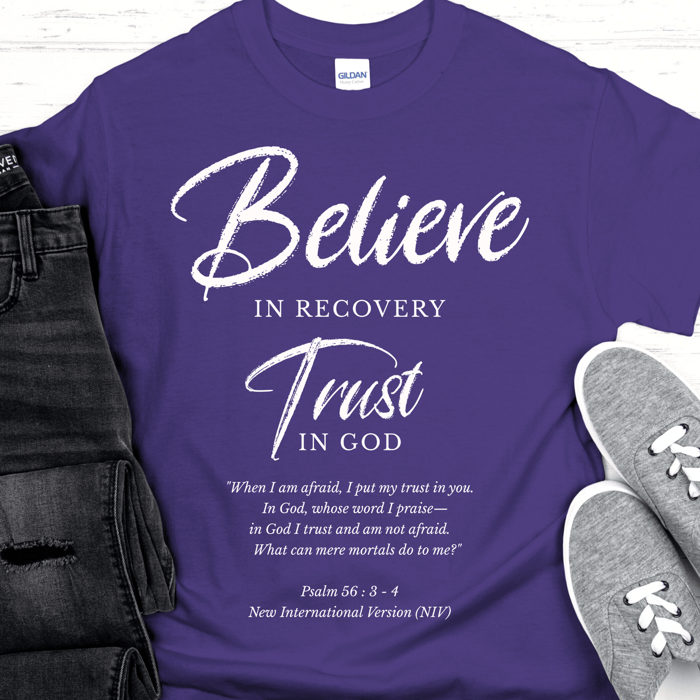 Recovery T-Shirt | Inspiring Sobriety |  Believe in Recovery, Trust in God