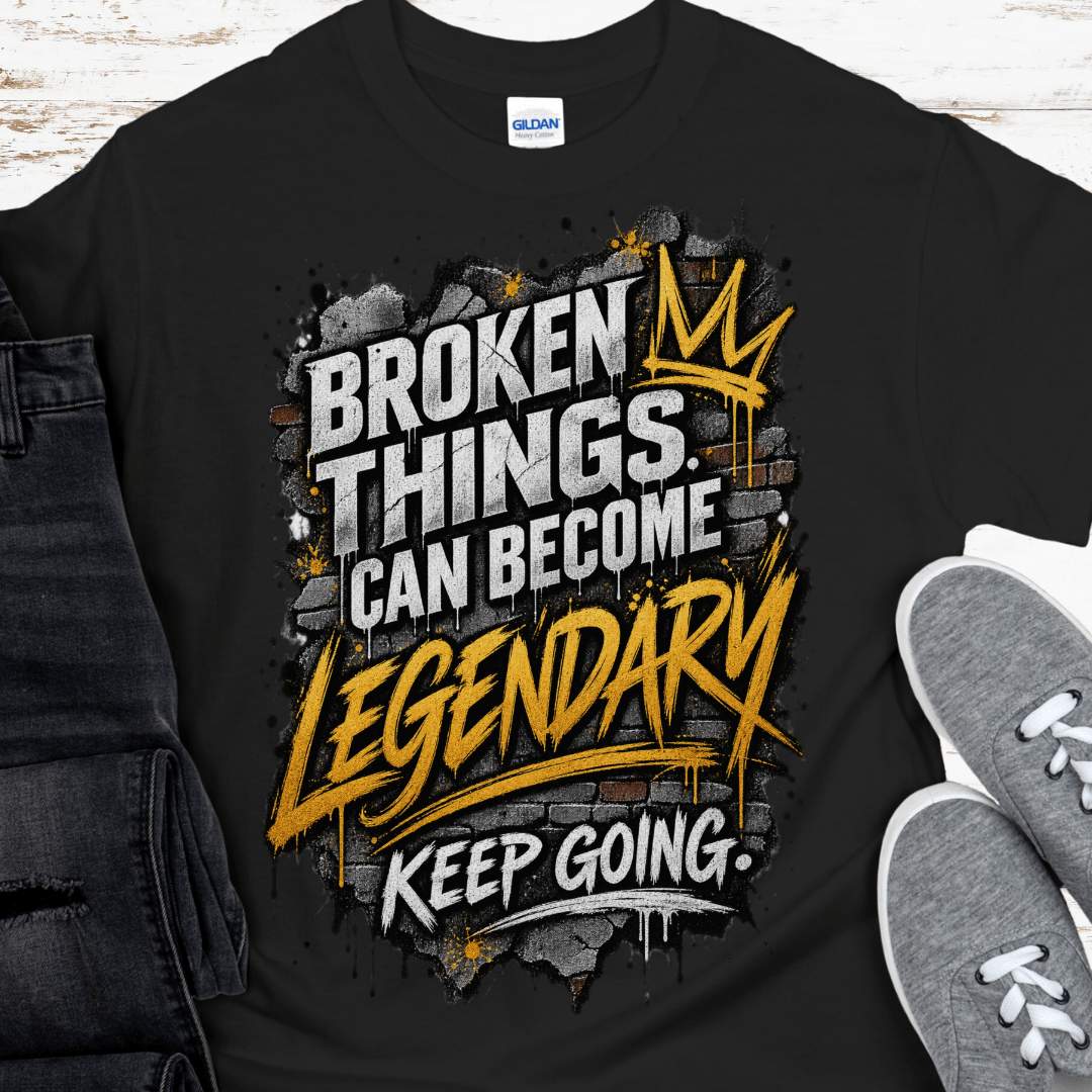 Recovery T-Shirt | Inspiring Sobriety |  Broken Things Can Become Legendary