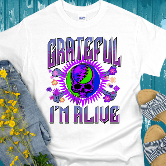 Recovery T-Shirt | Inspiring Sobriety |  Grateful I'm Alive