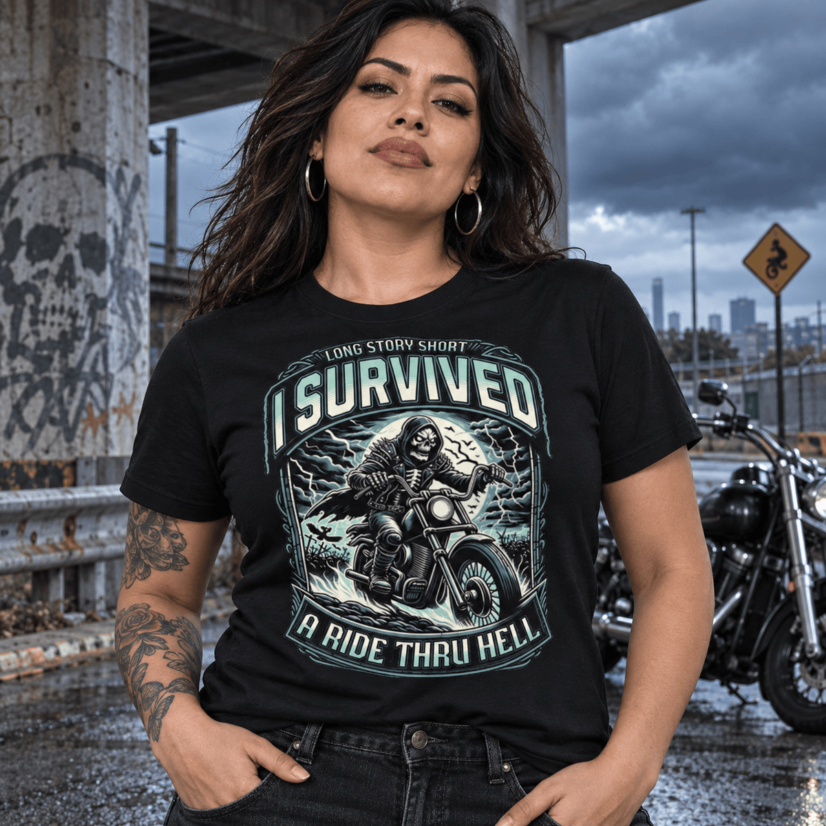 Recovery T-Shirt | Inspiring Sobriety |    I Survived a Ride Thru Hell