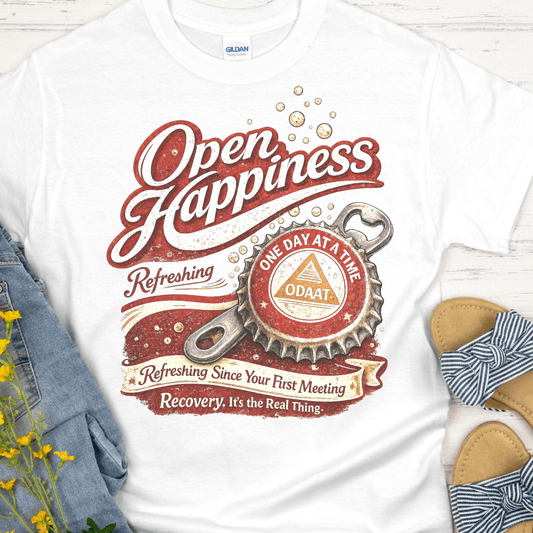 Recovery T-Shirt | Inspiring Sobriety |  Open Happiness