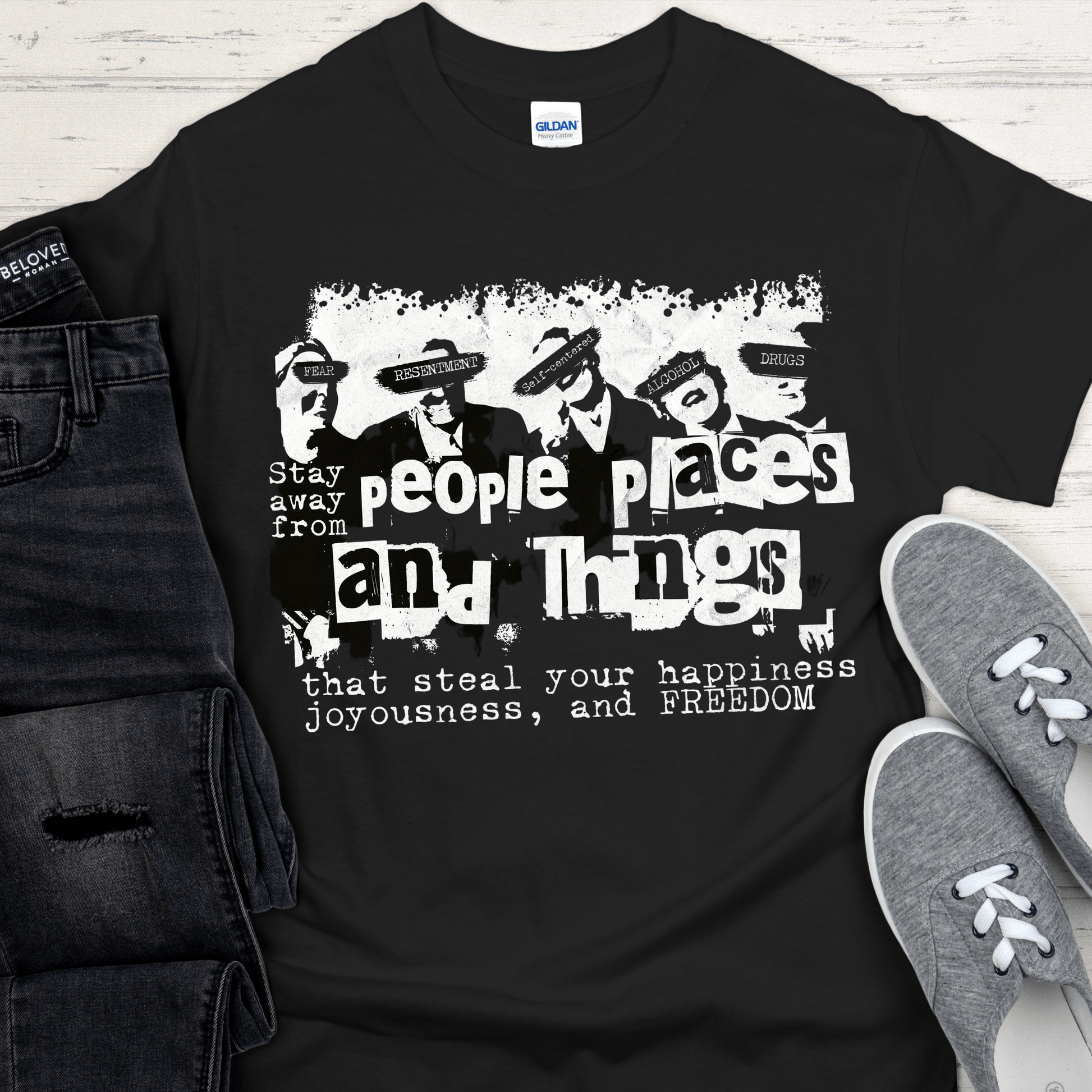 Recovery T-Shirt | Inspiring Sobriety |  People, Places & Things
