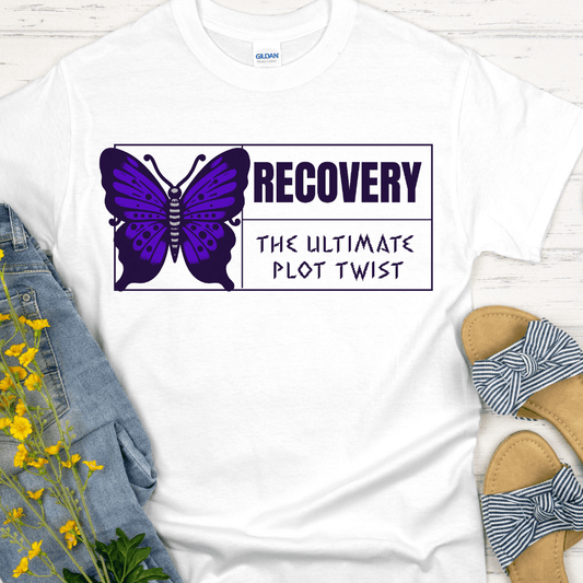 Recovery T-Shirt | Inspiring Sobriety |  Recovery - The Ultimate Plot Twist
