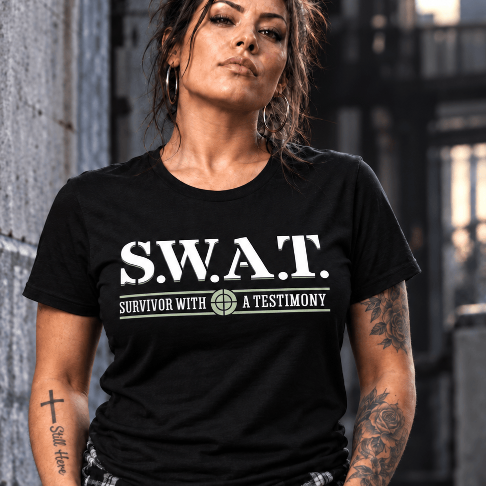 Recovery T-Shirt | Inspiring Sobriety | S.W.A.T. - Survivor With a Testimony