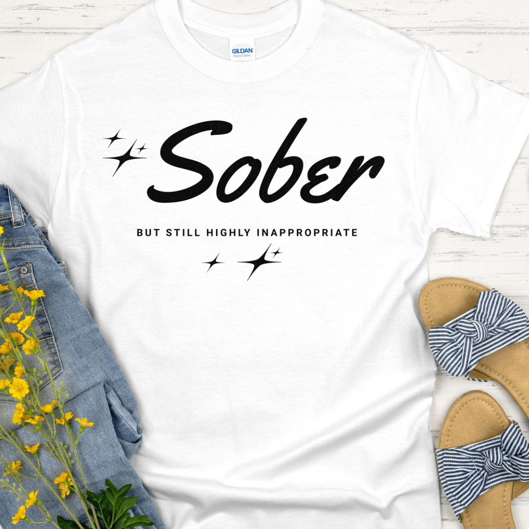 Recovery T-Shirt | Inspiring Sobriety |   Sober -  But Still Highly Inappropriate