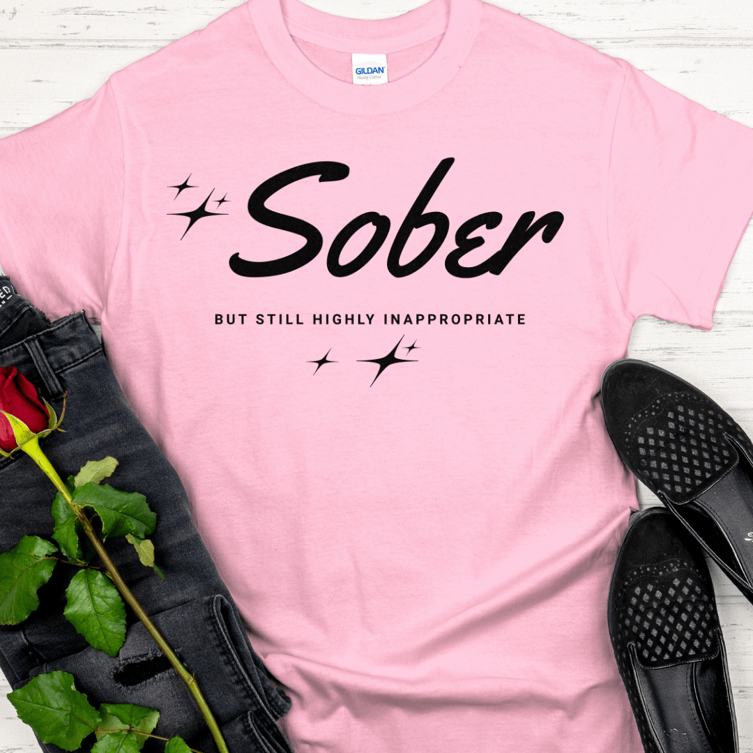 Recovery T-Shirt | Inspiring Sobriety |   Sober -  But Still Highly Inappropriate