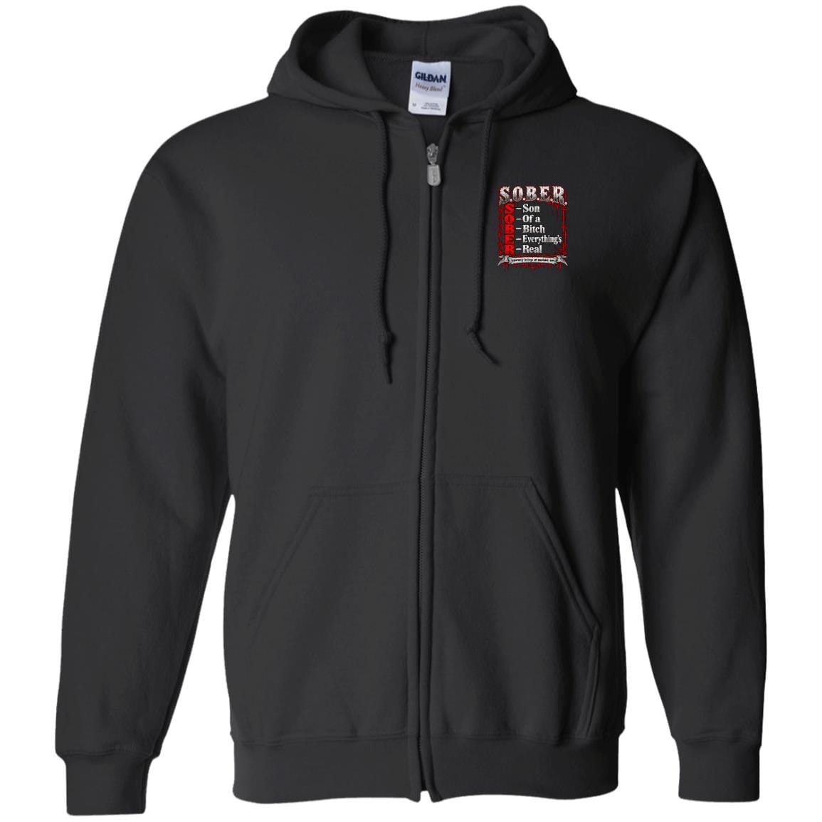 Recovery Zip Hoodie | Inspiring Sobriety |  SOBER Acronym