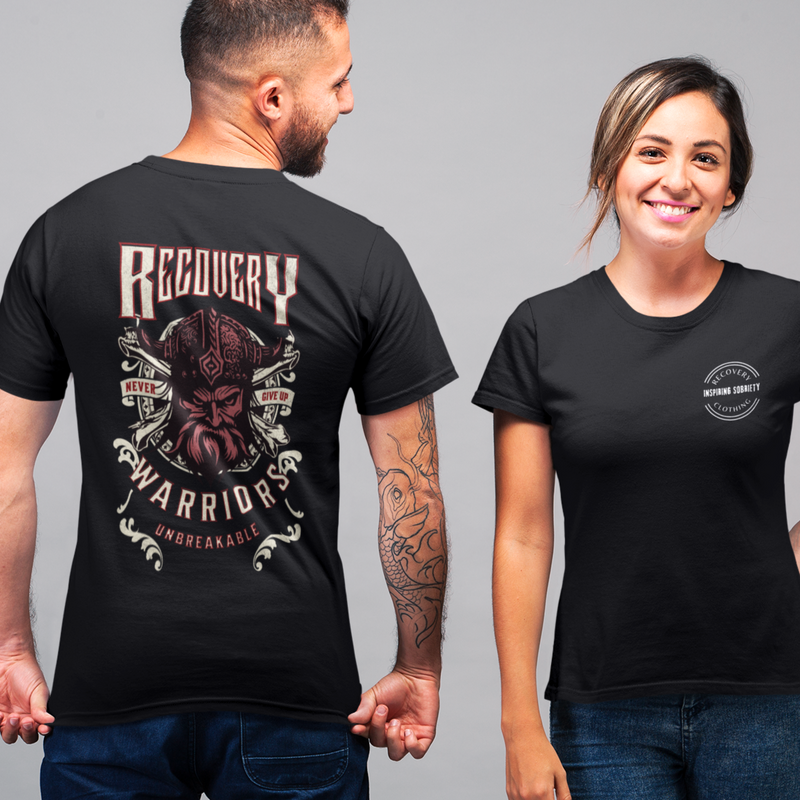 Recovery Unisex T-Shirt (Back Print)  | Inspiring Sobriety |  Recovery Warriors Unbreakable