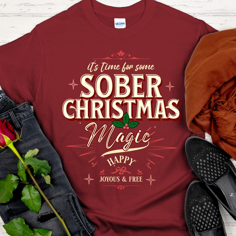Christmas Recovery T-Shirt | Inspiring Sobriety |   Sober Christmas Magic