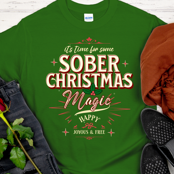 Christmas Recovery T-Shirt | Inspiring Sobriety |   Sober Christmas Magic