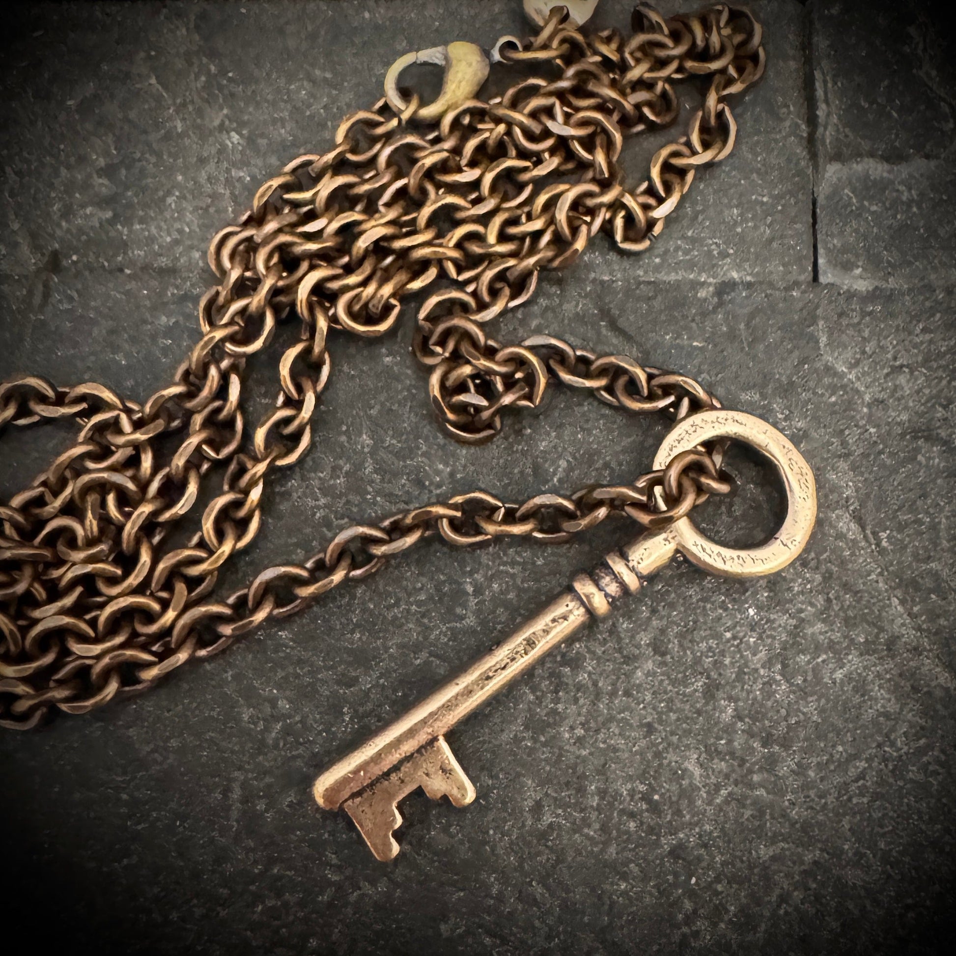 Rustic Bronze Key Pendant I Inspiring Sobriety and Johnny LTD