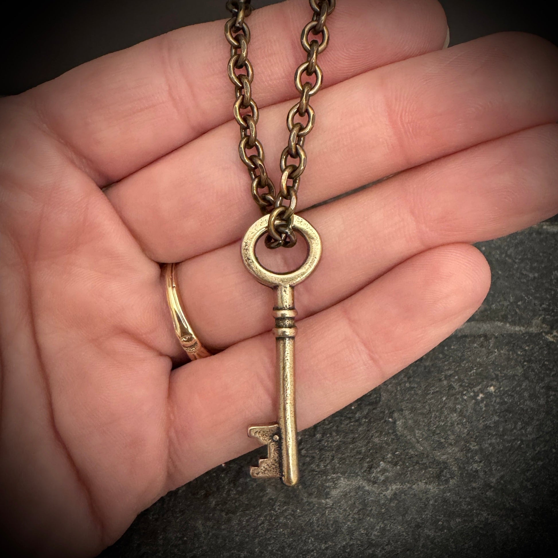 Rustic Bronze Key Pendant I Inspiring Sobriety and Johnny LTD