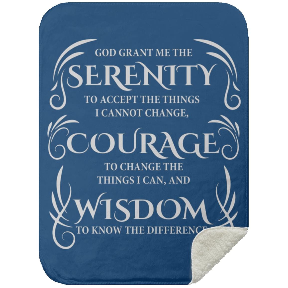 Serenity Prayer Sherpa Blanket 30x40 (Dark Colors) | Inspiring Sobriety