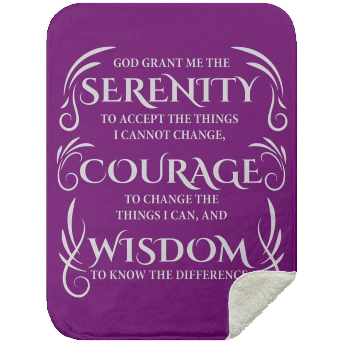 Serenity Prayer Sherpa Blanket 30x40 (Dark Colors) | Inspiring Sobriety
