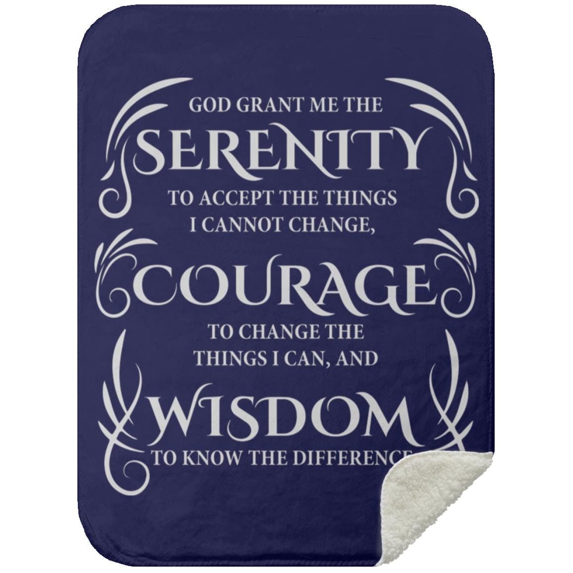 Serenity Prayer Sherpa Blanket 30x40 (Dark Colors) | Inspiring Sobriety