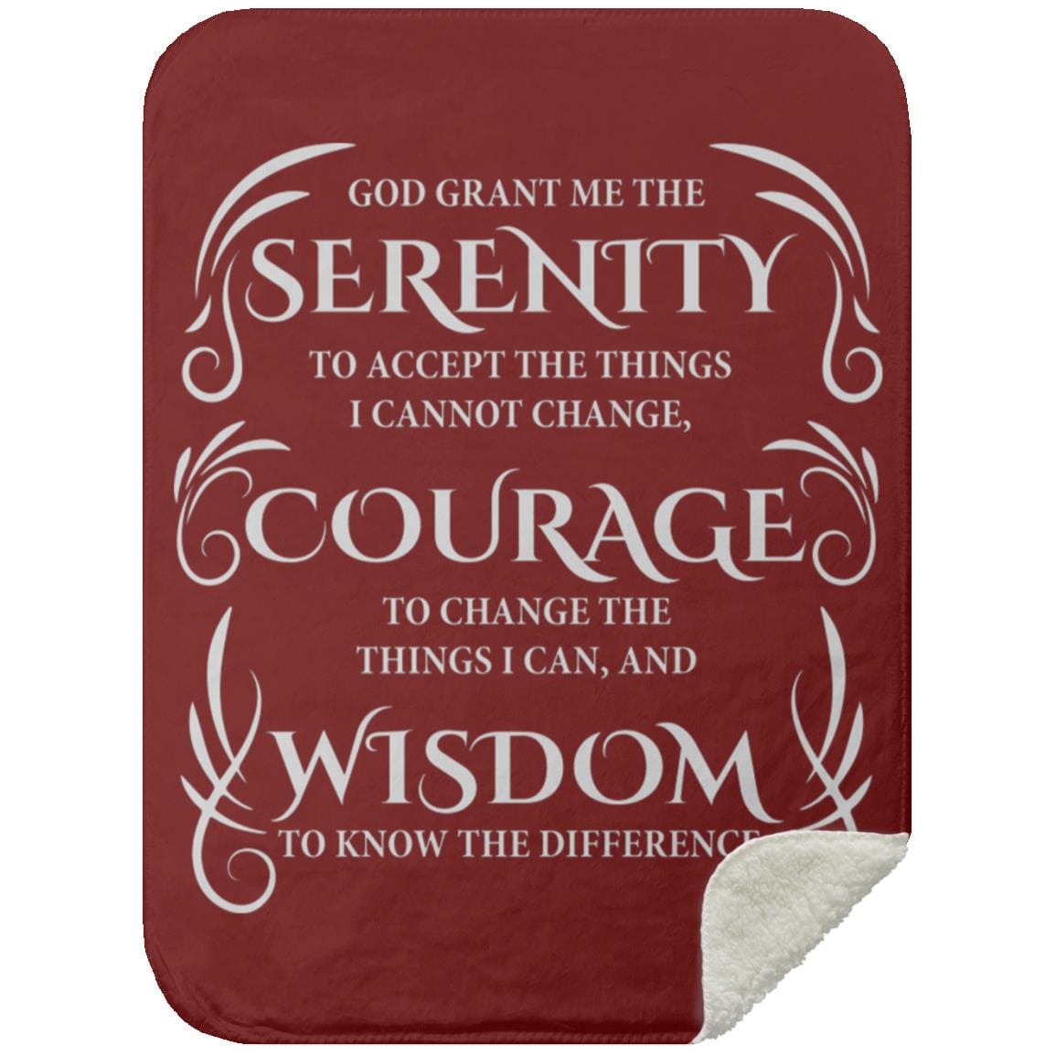Serenity Prayer Sherpa Blanket 30x40 (Dark Colors) | Inspiring Sobriety