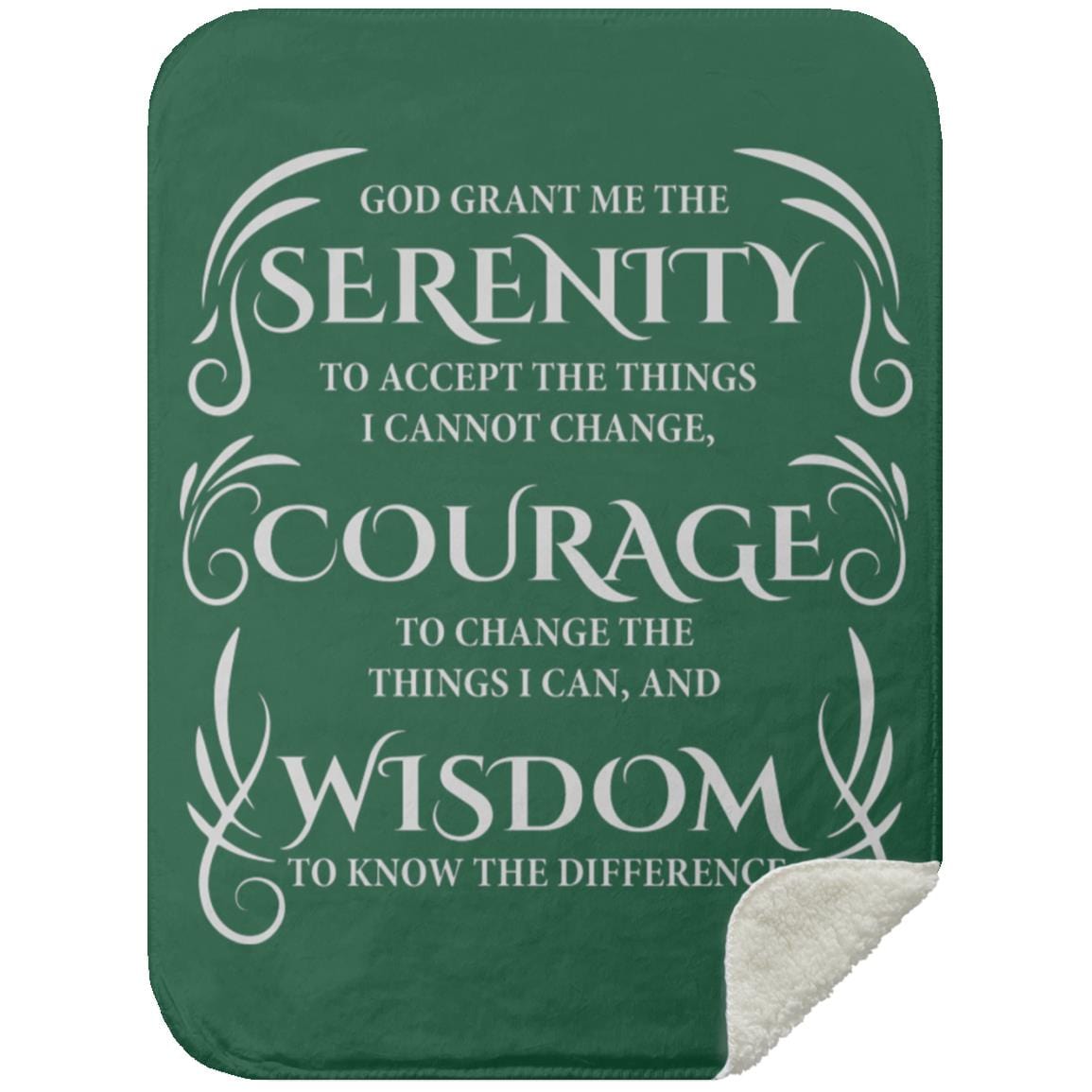 Serenity Prayer Sherpa Blanket 30x40 (Dark Colors) | Inspiring Sobriety