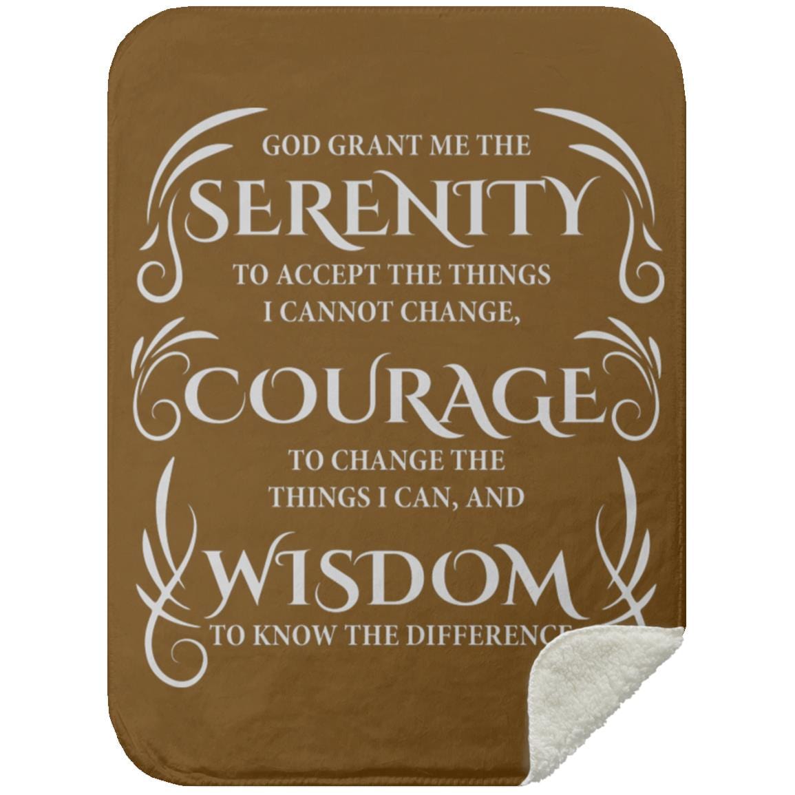Serenity Prayer Sherpa Blanket 30x40 (Dark Colors) | Inspiring Sobriety