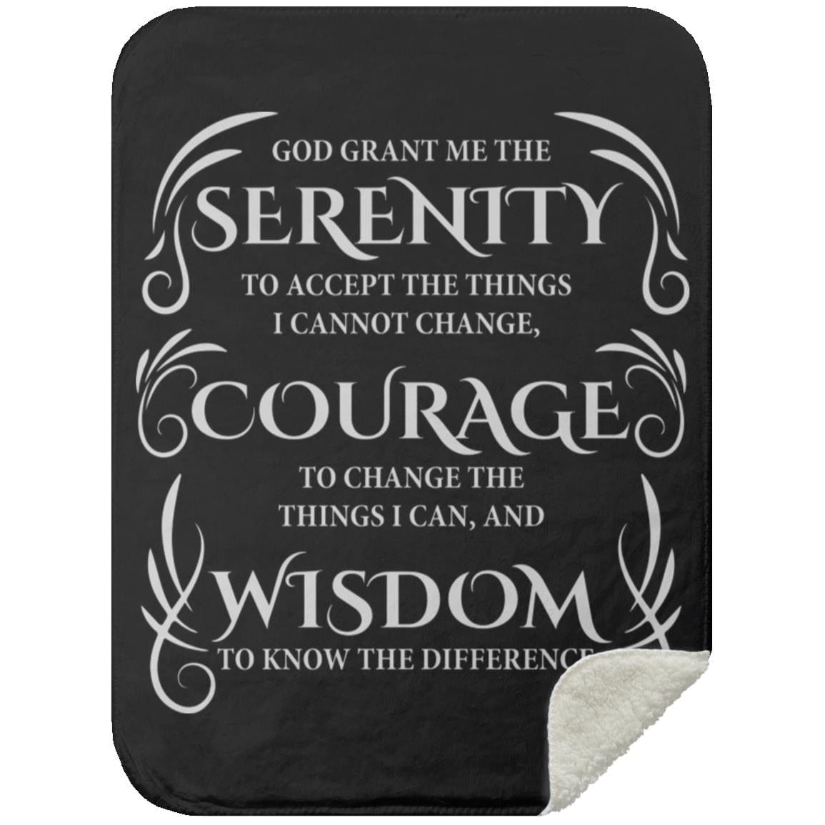 Serenity Prayer Sherpa Blanket 30x40 (Dark Colors) | Inspiring Sobriety