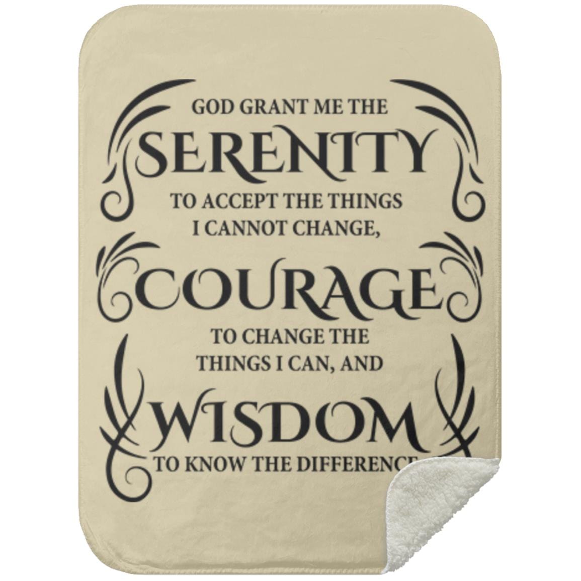 Serenity Prayer Sherpa Blanket 30x40 (Light Colors) | Inspiring Sobriety