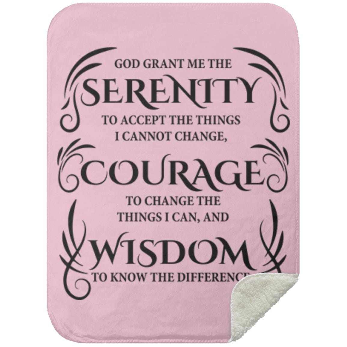 Serenity Prayer Sherpa Blanket 30x40 (Light Colors) | Inspiring Sobriety