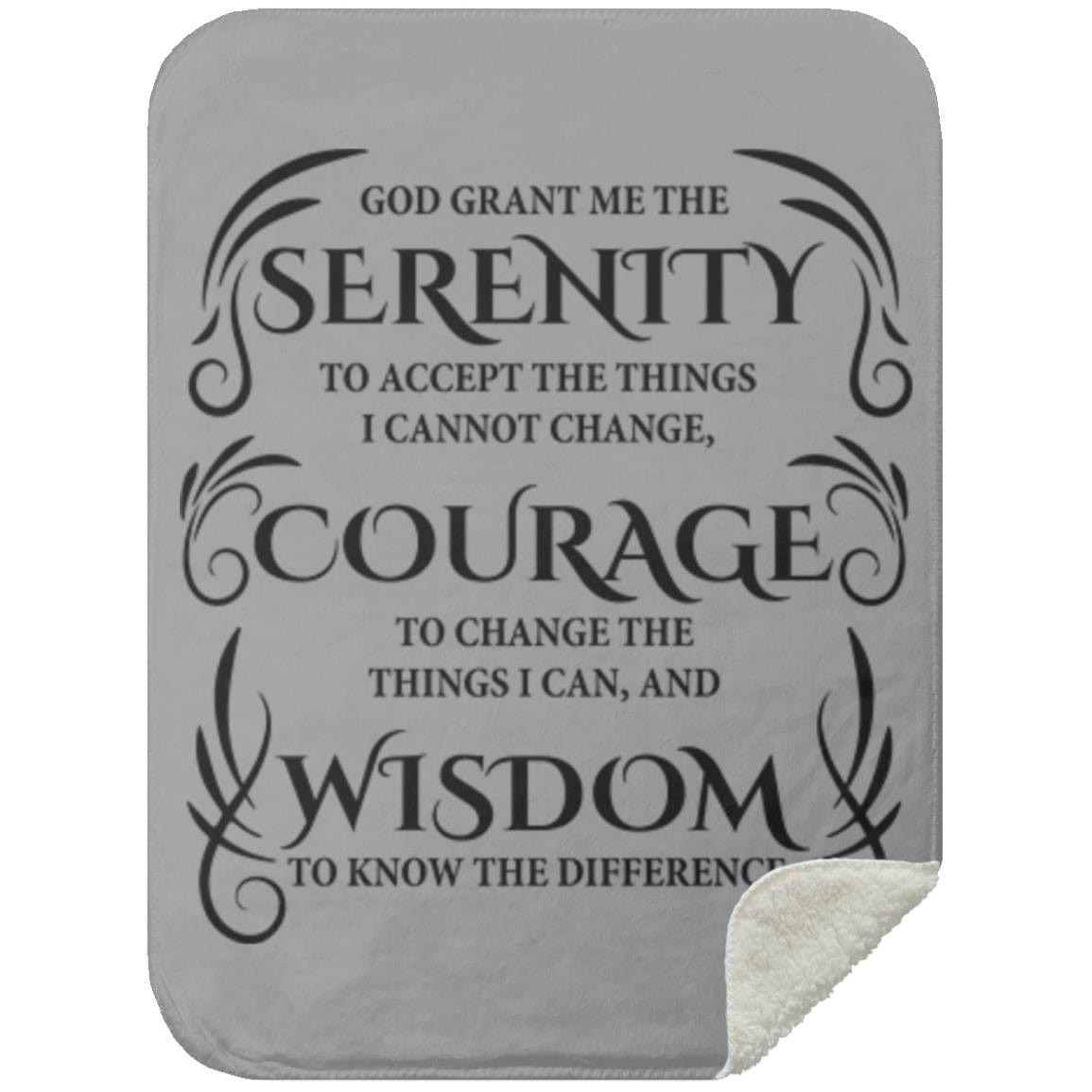 Serenity Prayer Sherpa Blanket 30x40 (Light Colors) | Inspiring Sobriety