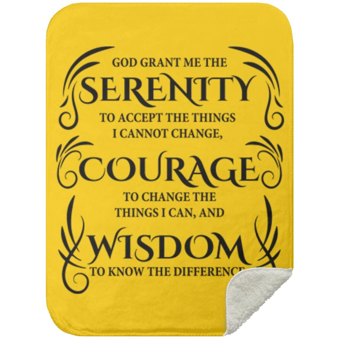 Serenity Prayer Sherpa Blanket 30x40 (Light Colors) | Inspiring Sobriety