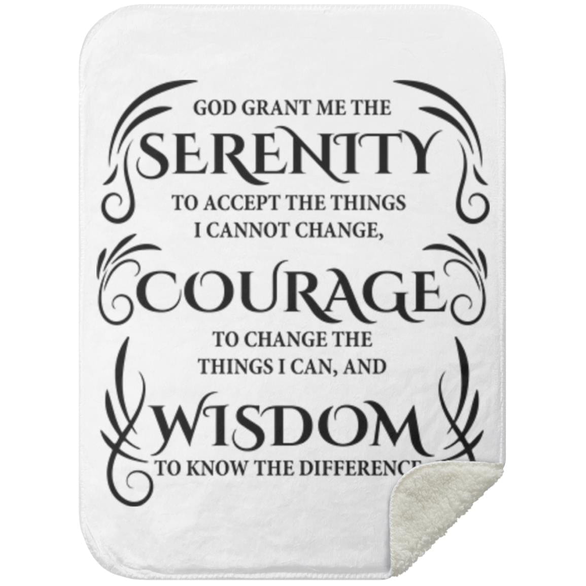 Serenity Prayer Sherpa Blanket 30x40 (Light Colors) | Inspiring Sobriety