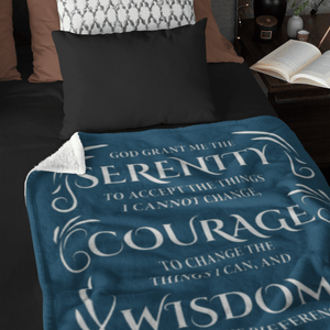 Serenity Prayer Throw 30x40 (Dark Colors) | Inspiring Sobriety