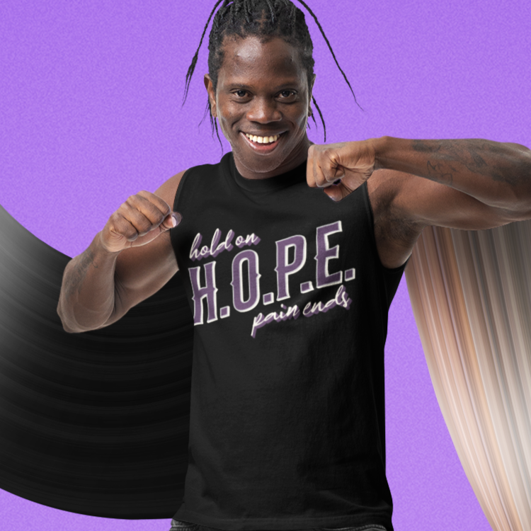 Mens Recovery Tank | Inspiring Sobriety |  H.O.P.E. hold on pain ends
