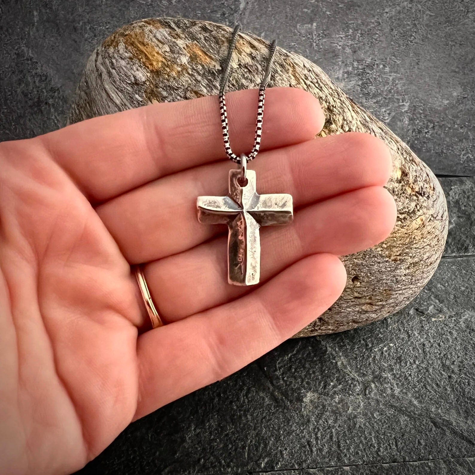 Sterling Silver Unisex Cross Necklace | Inspiring Sobriety x Johnny LTD