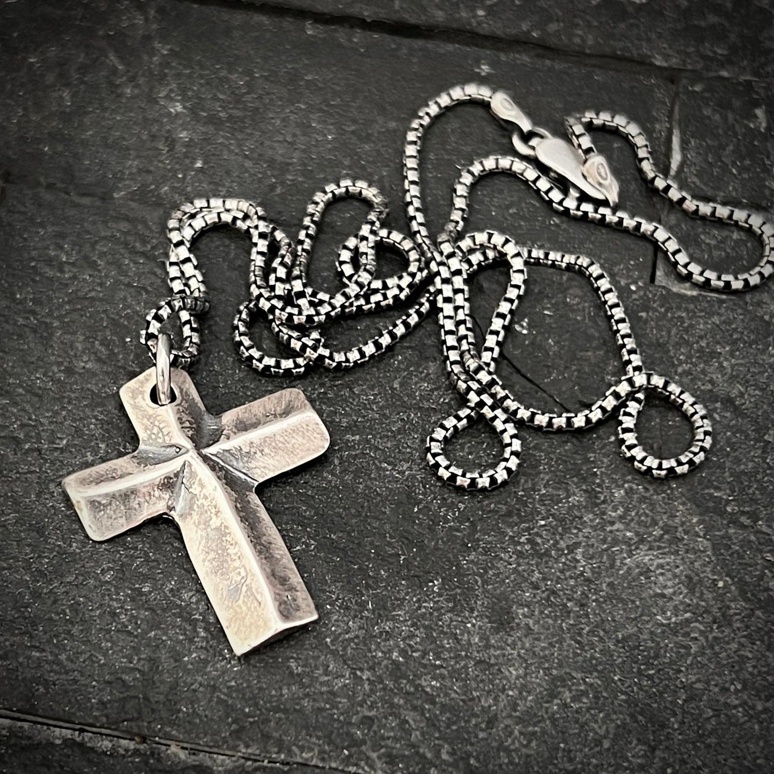 Sterling Silver Unisex Cross Necklace | Inspiring Sobriety x Johnny LTD