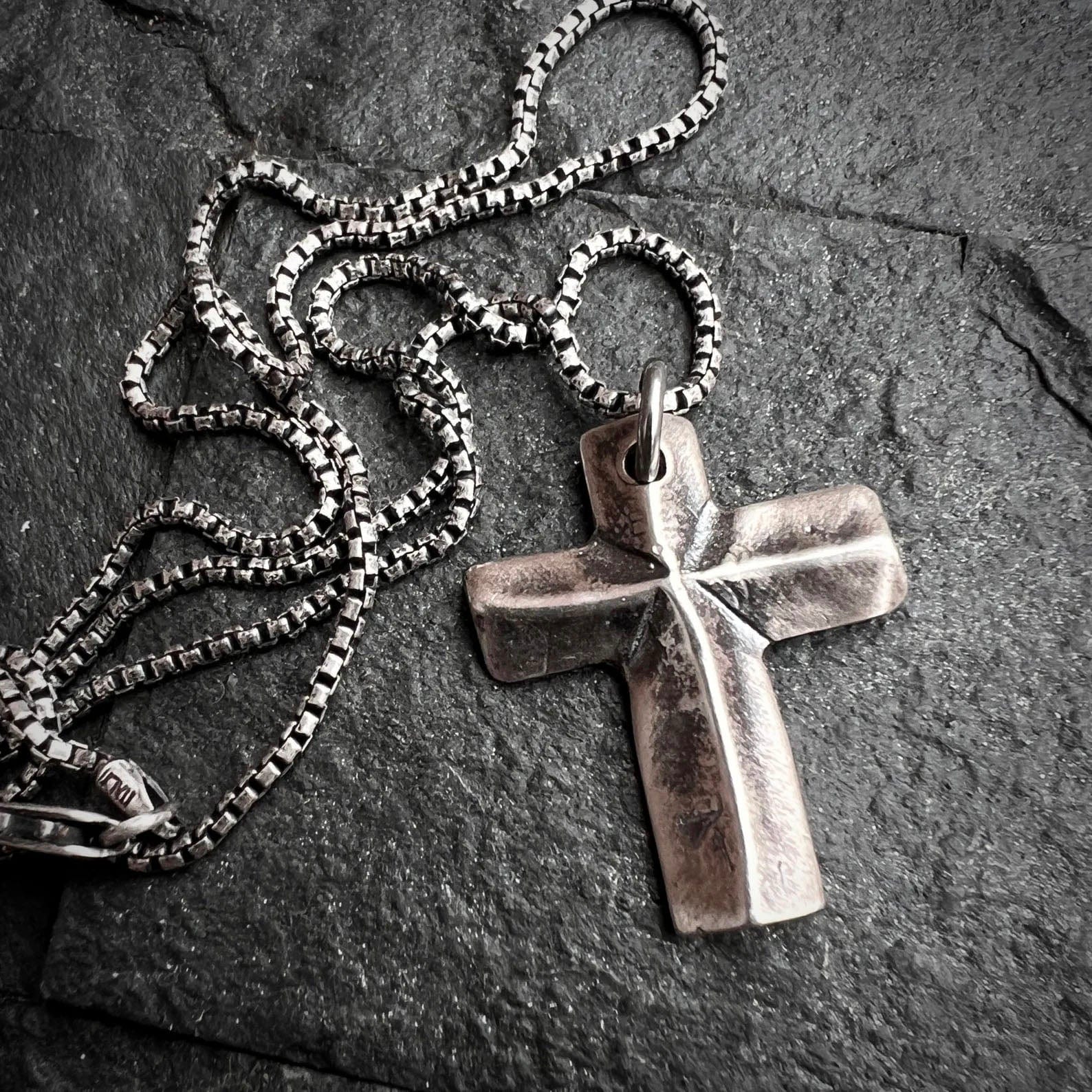 Sterling Silver Unisex Cross Necklace | Inspiring Sobriety x Johnny LTD