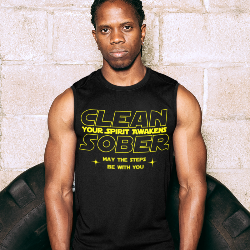 may the steps be with you Mens Recovery Tank | Inspiring Sobriety |  Clean Sober Your Spirit Awakens