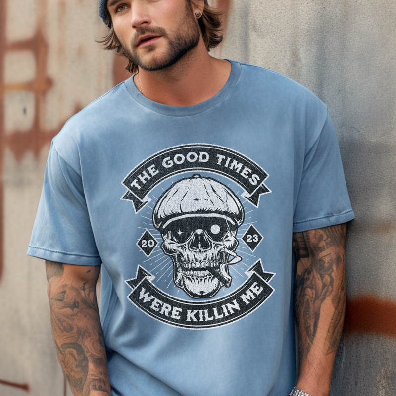 denim blue Recovery Comfort Colors Premium T-Shirt | Inspiring Sobriety | The Good Times Were Killin Me
