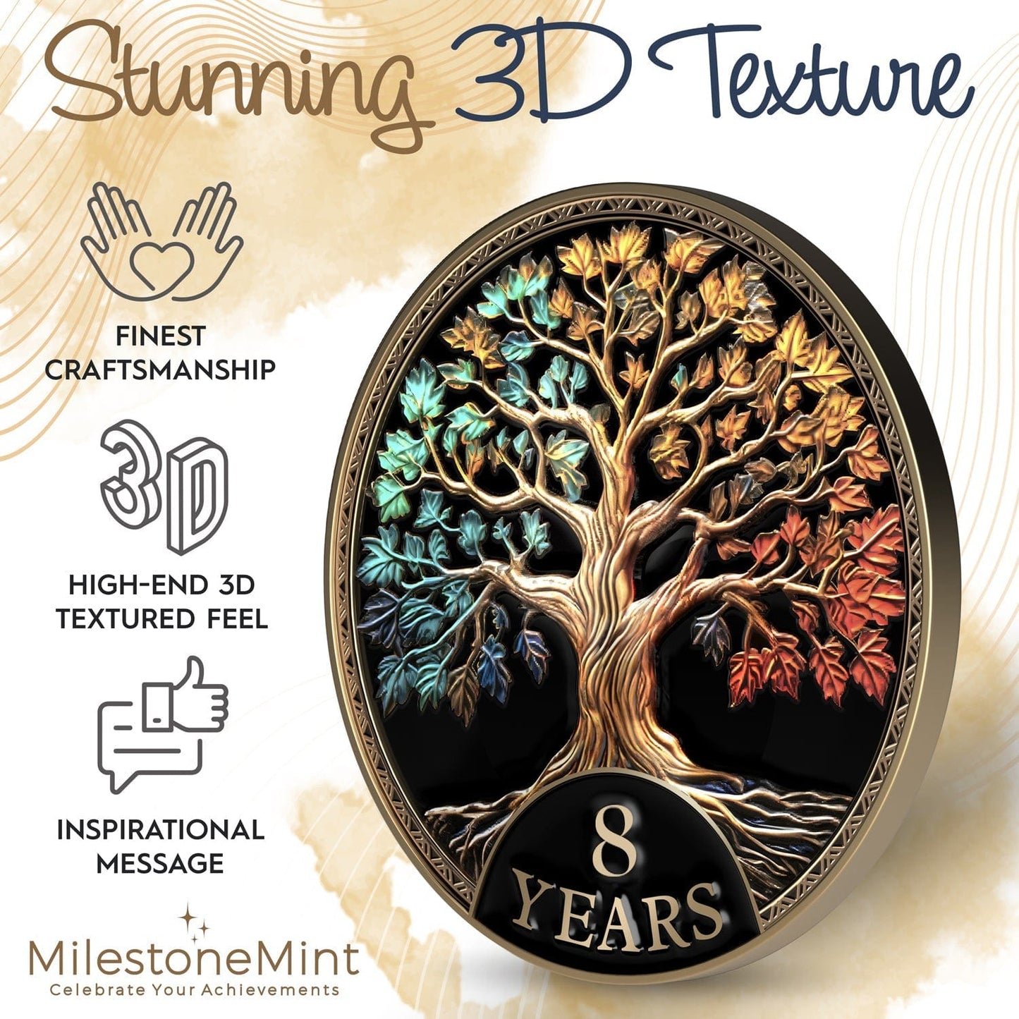 Tree of Life Affirmation Sobriety Coin Gift Set - Multicolor