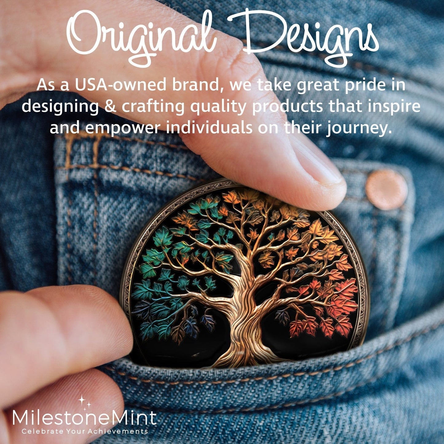 Tree of Life Affirmation Sobriety Coin Gift Set - Multicolor