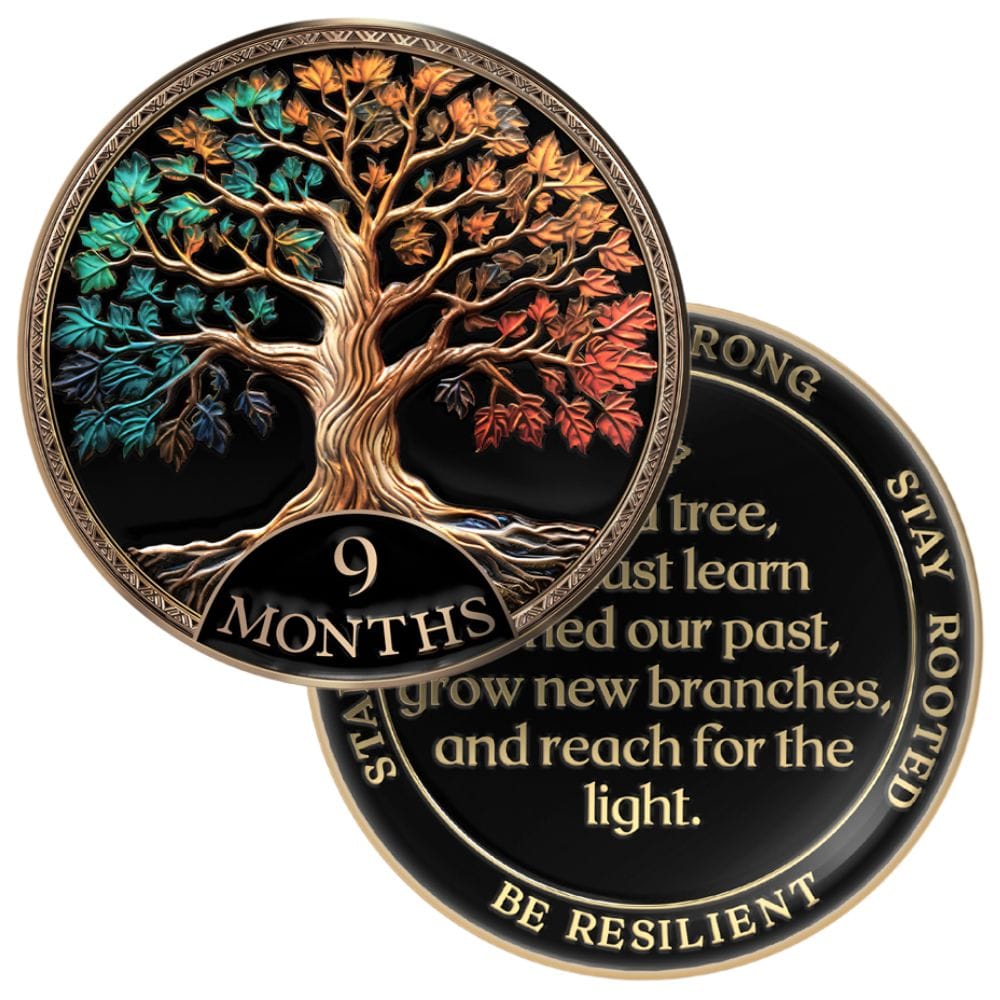 Tree of Life Affirmation Sobriety Coin Gift Set - Multicolor