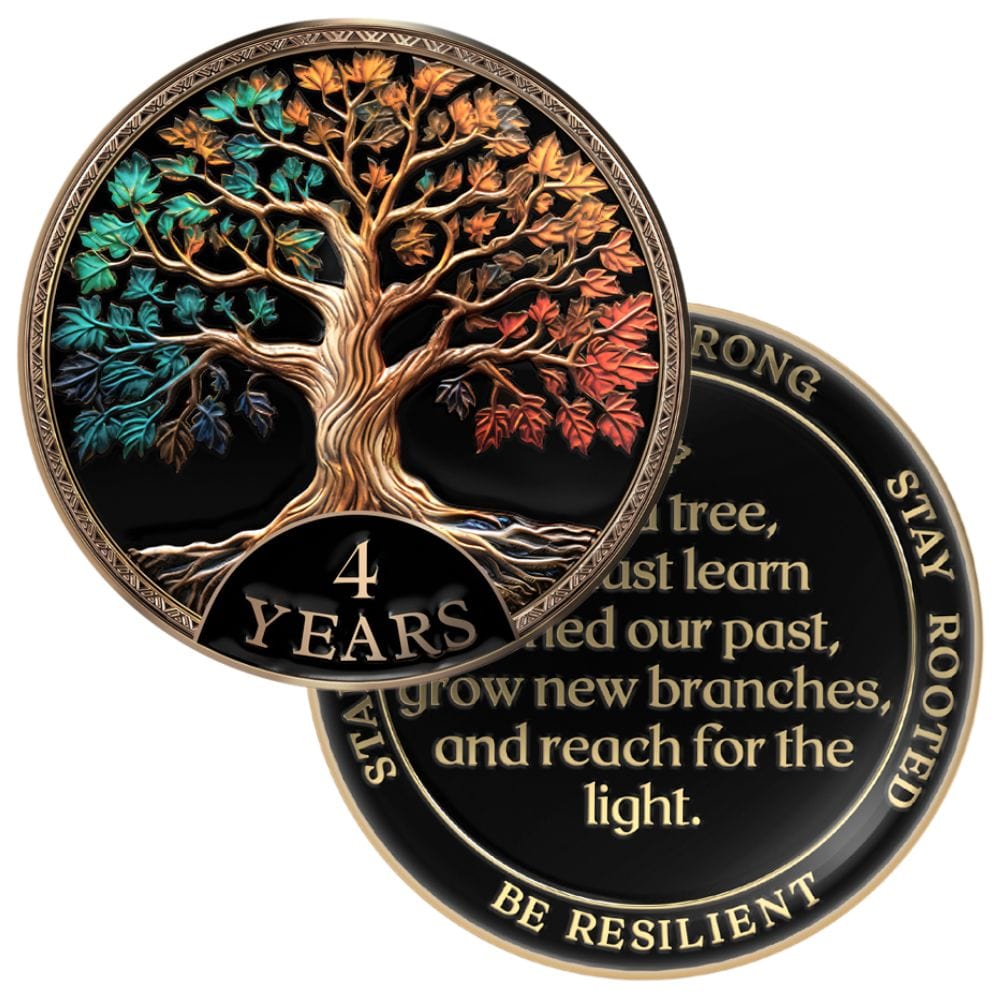 Tree of Life Affirmation Sobriety Coin Gift Set - Multicolor