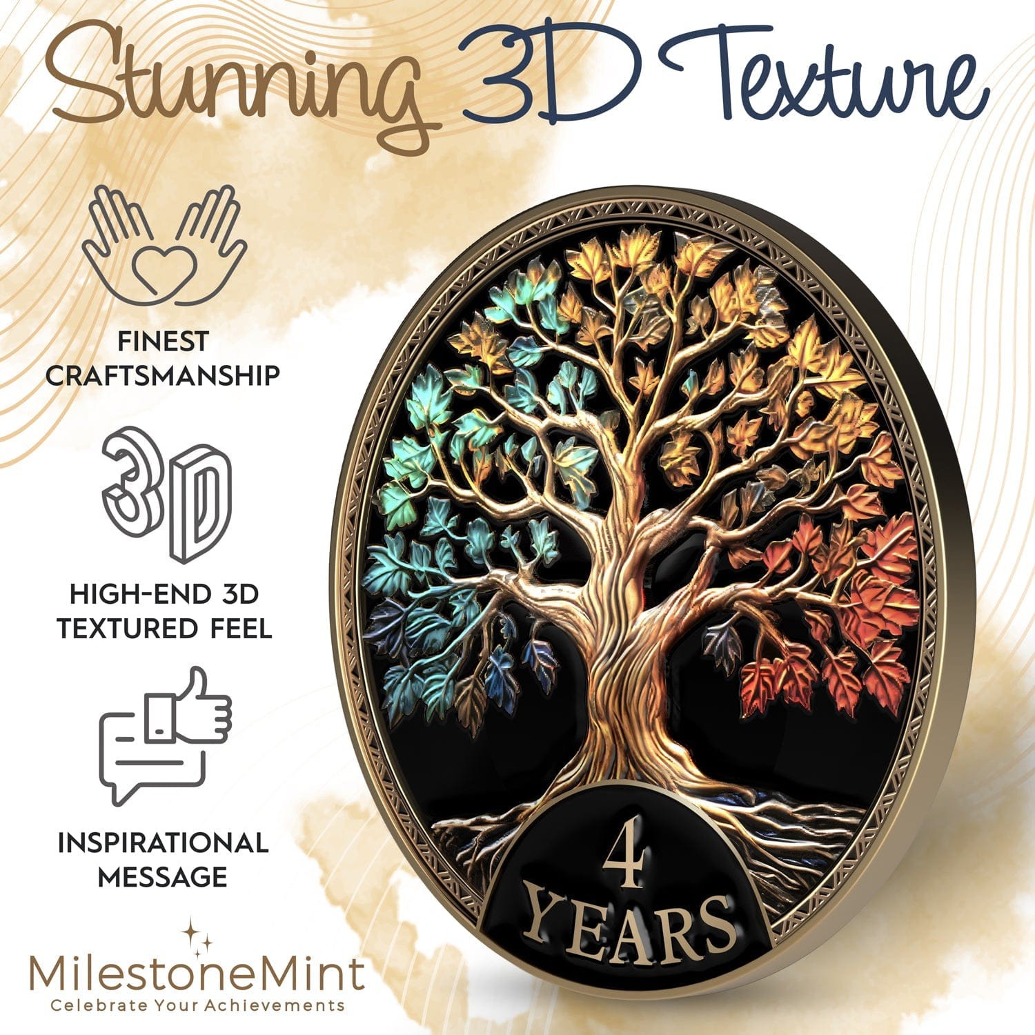Tree of Life Affirmation Sobriety Coin Gift Set - Multicolor