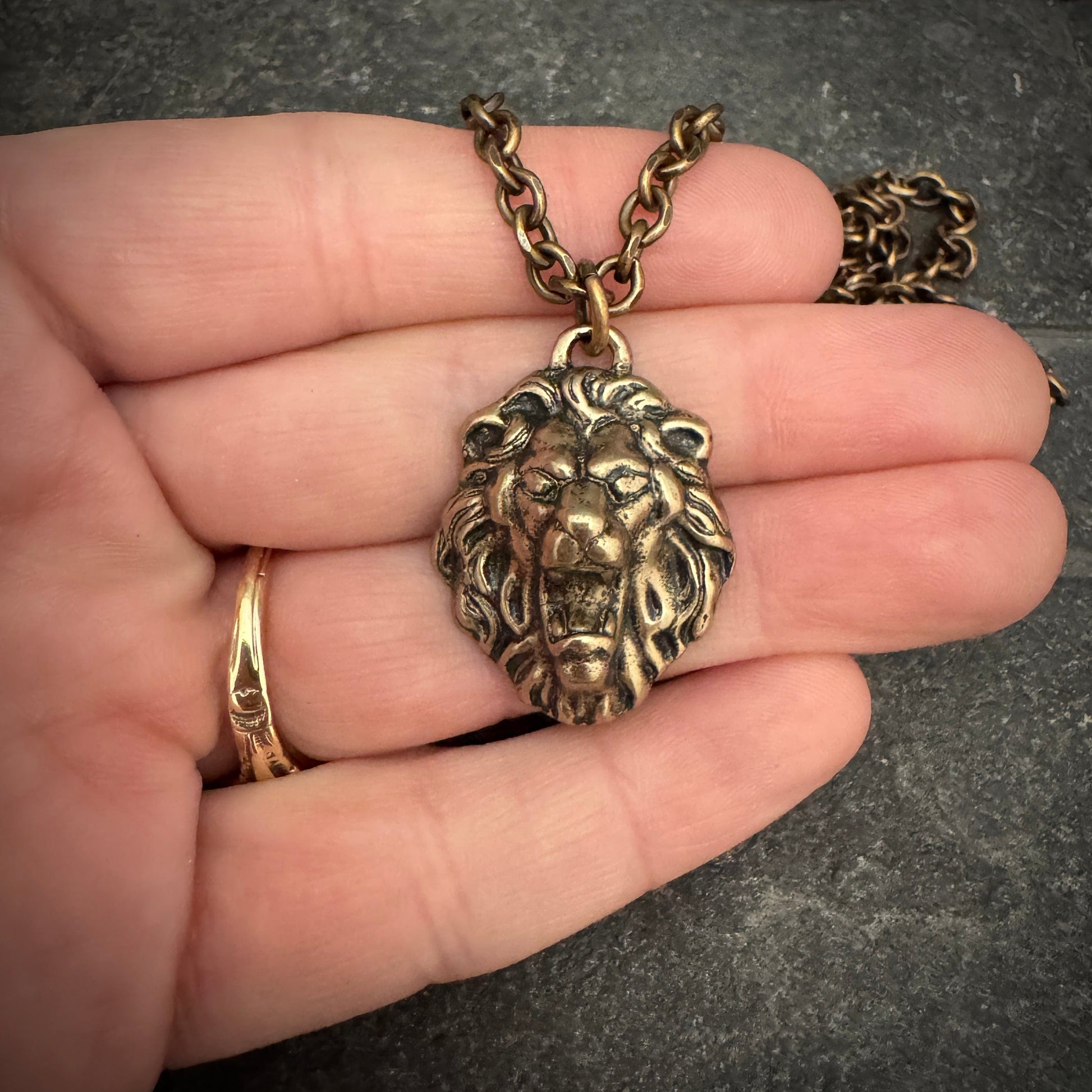 Vintage Bronze Lion Pendant | Inspiring Sobriety and Johnny LTD