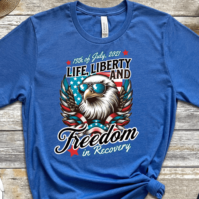 Vintage Recovery T-Shirt | Inspiring Sobriety |  Life, Liberty & Freedom