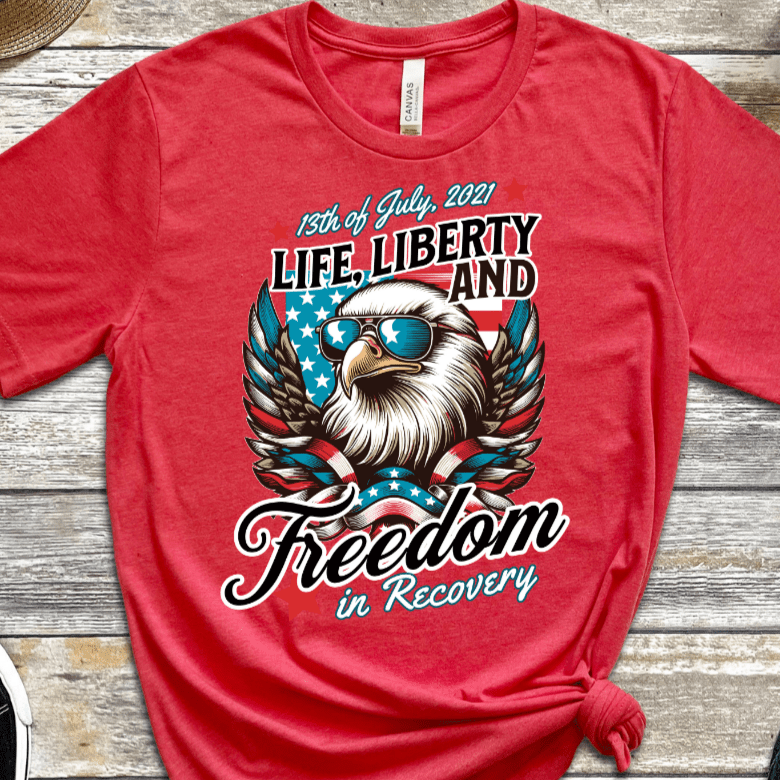 Vintage Recovery T-Shirt | Inspiring Sobriety |  Life, Liberty & Freedom