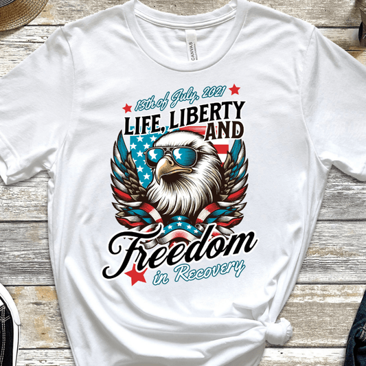 Vintage Recovery T-Shirt | Inspiring Sobriety |  Life, Liberty & Freedom