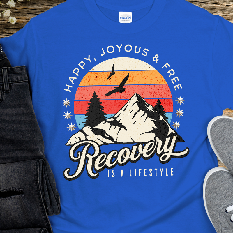 royal blue Recovery T-Shirt | Inspiring Sobriety |  Recovery Is a Lifestyle