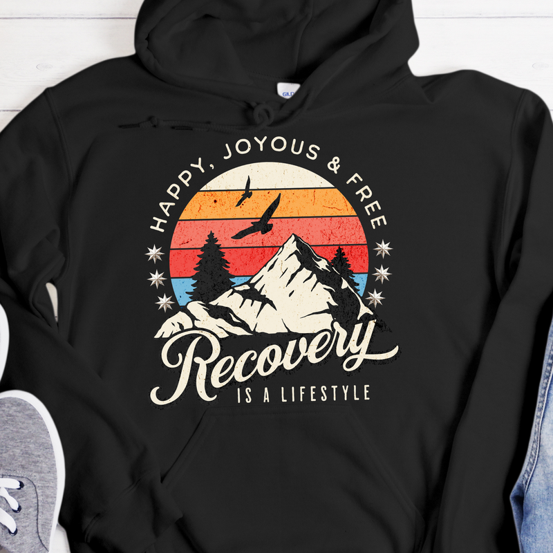 black Recovery Hoodie | Inspiring Sobriety |  Recovery Is a Lifestyle